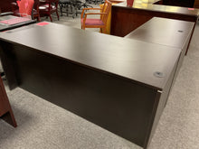 Load image into Gallery viewer, R1203 36”x 71” Espresso Lam L-Shaped Used Desk w2 Files $599.98