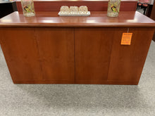 Load image into Gallery viewer, Used 74” Cherry Finish Veneer 4 Door Storage Cabinet $599.95