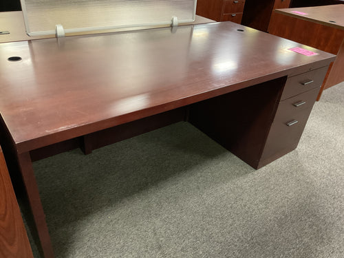 R4002 36”x 72” Mahogany Wood Used Desk w/1 File $199.98 - 1 Only