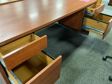Load image into Gallery viewer, R7703 36”x 71” Cherry HON Lam Used Desk w/2 Files $125.00 - 1 Only