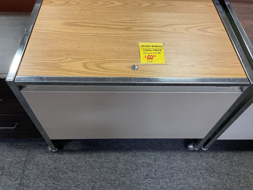 R60 Rolling Metal/Pine Used File Chest $60.00 -1 Only