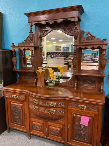 R8344 21”x 70” Antique Used Storage Dresser/Mirror $1,250.00 - 1 Only