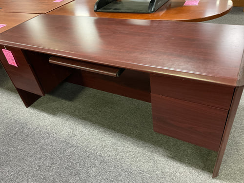 R602 24”x 72” Mahogany Lam Used Credenza Desk w/2 Files $199.98 - 1 Only