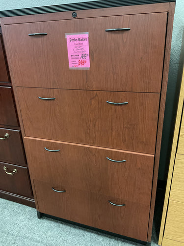 R304 33”x 56” Mahogany Lam 4 Drawer Used Lateral File $249.98 - 1 Only