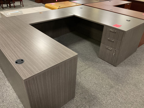 R2525 102”x 72” Gray Lam U-shaped Used Desk w/2 Files $949.98 - 1 Only