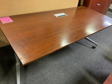 Load image into Gallery viewer, R206 30”x 66” Cherry Folding Used Table $99.98 - 1 Only