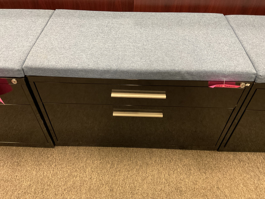 R1499 36” Black Metal 2 Drawer Used Lateral File $99.98