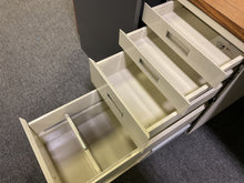 Load image into Gallery viewer, R5557 30”x 60” Beige/Oak Metal Used Desk w/1 File $99.95