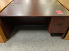 Load image into Gallery viewer, R3004 30”x 60” Mahogany Lam Used Desk w/1 File $349.98 - 1 Only