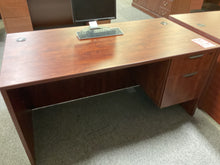 Load image into Gallery viewer, R6679 29.5”x 59” Cherry Lam Used Desk w/1 File $349.98 - 1 Only