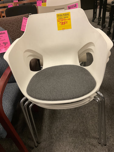 R61 White/Chrome Plastic stackable Used Chair $35.00 - 1 Only!