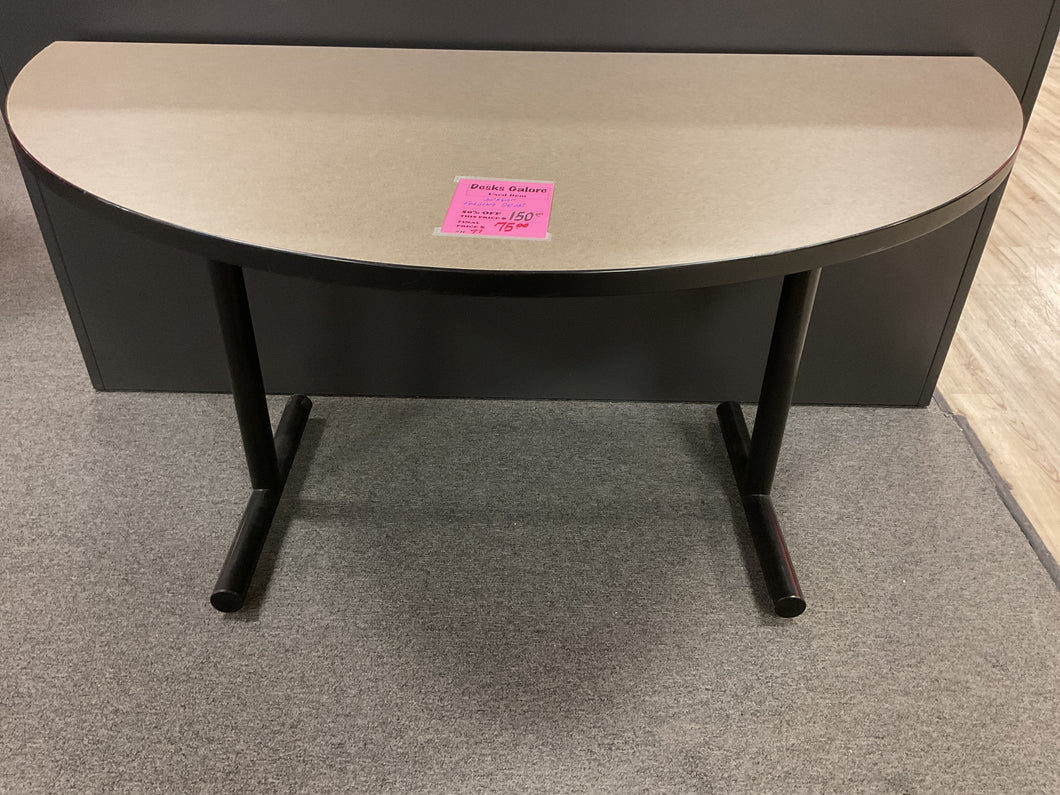 R97 30”x 60” Gray Lam Half Round Used Table $75.00 - 1 Only