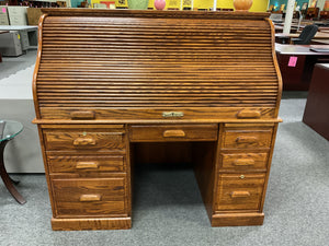 R67 32”x 54” Oak Rolltop Used Desk $549.98 - 1 Only