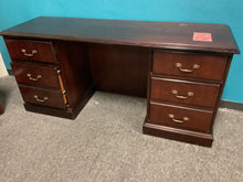 Load image into Gallery viewer, R7706 30”x 66” Mahogany Used Credenza Desk w/2 Files $199.98 - 1 Only