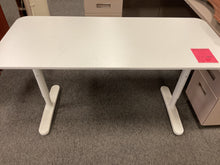 Load image into Gallery viewer, R84 24"x 55" White Manual Adjustable Work Used Table $99.98