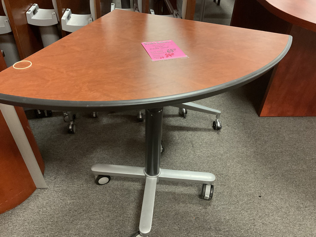 R55 30” Brown Lam Corner Used Table w/Casters $34.98 - 1 Only