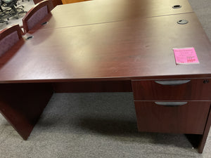 R702 30"x 60" Mahogany Used Desk w/1 File $299.98
