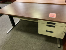 Load image into Gallery viewer, R6703 30”x 60” Tan/Pecan Metal Used Desk w/1 File $99.98 - 1 Only
