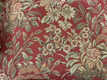 Load image into Gallery viewer, Burgundy floral wingback chair shown from another angle