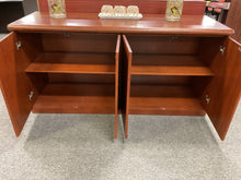 Load image into Gallery viewer, Used 74” Cherry Finish Veneer 4 Door Storage Cabinet $599.95
