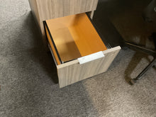 Load image into Gallery viewer, R9909 30”x 66”x 75” white/Gray Lam L-Shaped Used Desk w/2 Files $549.98 - 1 Only