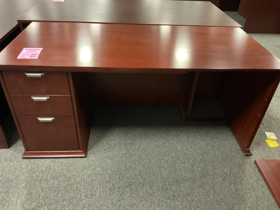 R3606 30”x 66” Cherry Used Desk w/1 File $149.98 - 1 Only