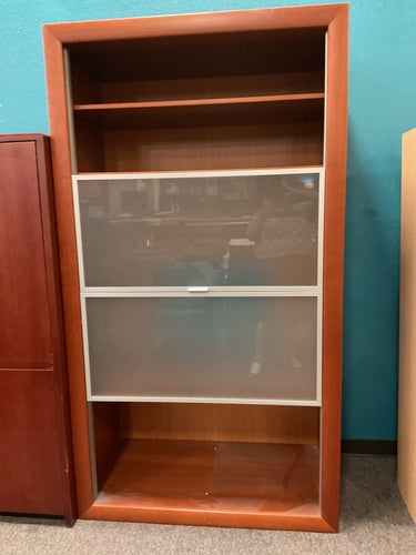 R0 36”x 84” Cherry Glass Door Used Storage TV Cabinet $199.98 - 1 Only