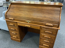 Load image into Gallery viewer, R6606 24”x 54” Oak Rolltop Used Desk $499.98 - 1 Only