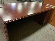 Load image into Gallery viewer, R2929 35”x 71” Mahogany Used Desk w/1 File $399.98 - 1 Only