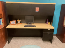 Load image into Gallery viewer, R8007 24”x 71” Maple/Black Used Credenza Desk w/1 File $349.98