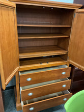 Load image into Gallery viewer, R9011 38”x 68” Bassett Pine 2 Door Used Storage Cabinet $249.98 - 1 Only