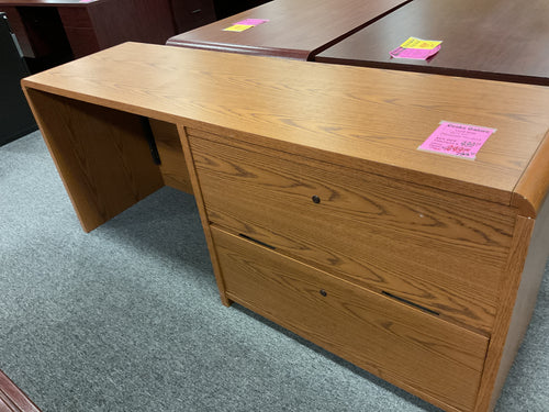 R401 20”x 71” Oak Lam Used Credenza Desk w/Lateral File $199.98 - 1 Only