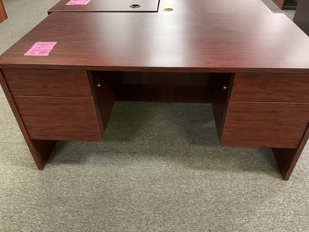 R505 30”x 60” Mahogany Used Desk w/2 Files $199.98
