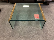 Load image into Gallery viewer, R8484 30”x 34” Glass/Brass Used Table $39.95 - 1 Only