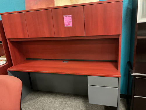 R791 20”x 72” Cherry/Gray Used Credenza Desk w/1 File $199.98 - 1 Only