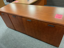 Load image into Gallery viewer, R981 22”x 72” Cherry Lam 4 Door Used Storage Credenza $299.98 - 1 Only
