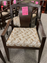 Load image into Gallery viewer, R4009 Espresso Wood Frame Leaf Fabric Used Chair $59.98