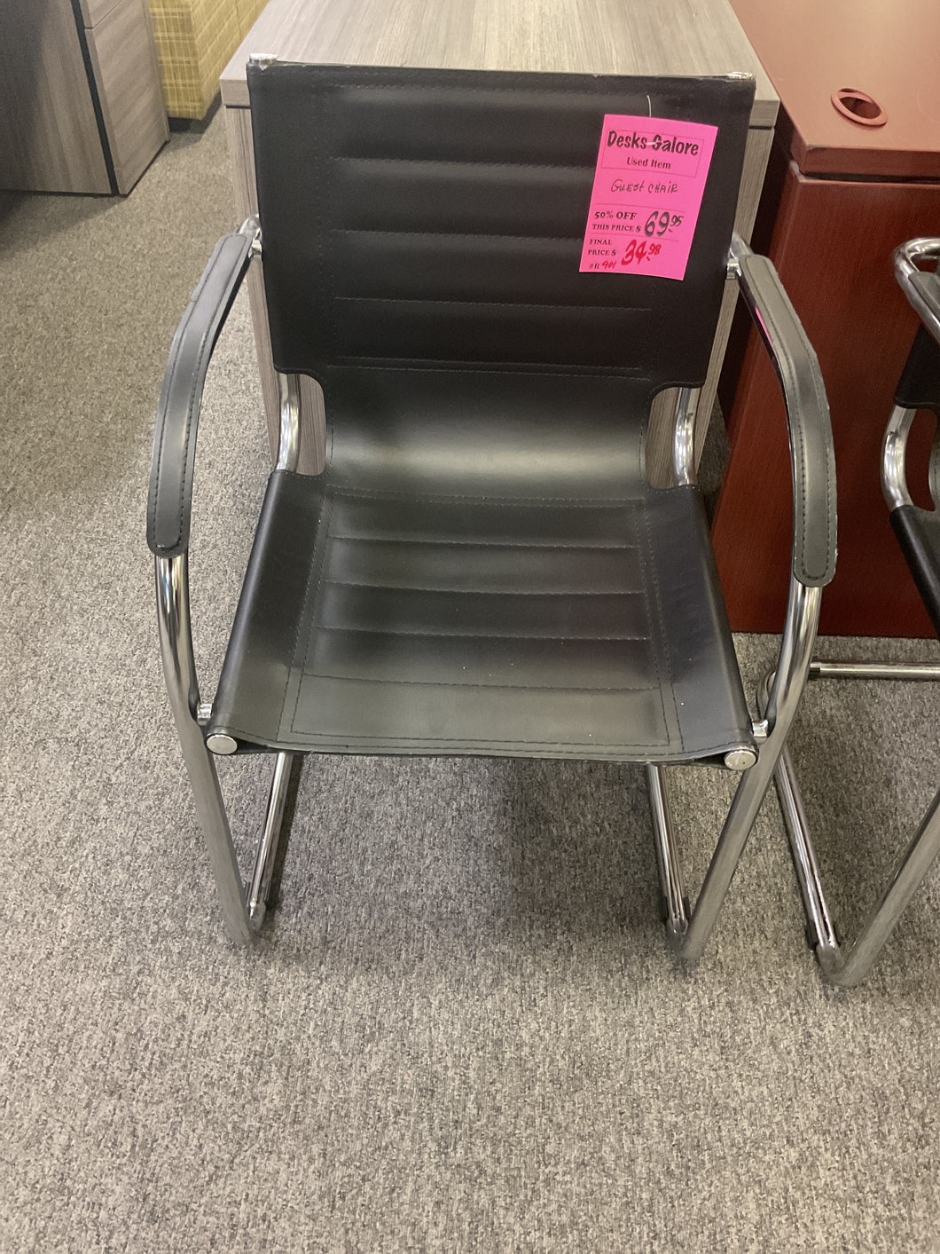 R901 Black/Chrome Vinyl Used Chair $34.98