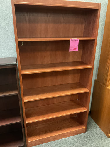 R3939 37”x 72” Cherry Wood Used Bookcase $199.98 - 1 Only