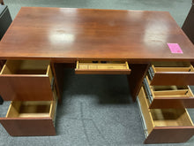 Load image into Gallery viewer, R189 36”x 72” Cherry Used Desk w/2 Files $199.98 - 1 Only
