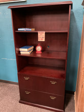 Load image into Gallery viewer, R6103 36”x 72” Mahogany Used Lateral File w/Bookcase $299.98 - 1 Only