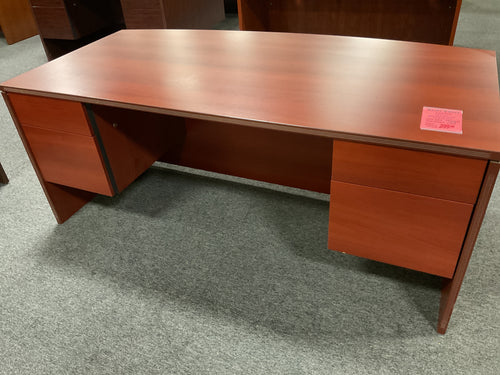 R454 36”x 72” Cherry Lam Bow Front Used Desk w/2 Files $399.98 - 1 Only