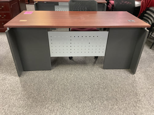 R3003 30”x 66” Mahogany/Gray Used Desk w/1 File $199.98