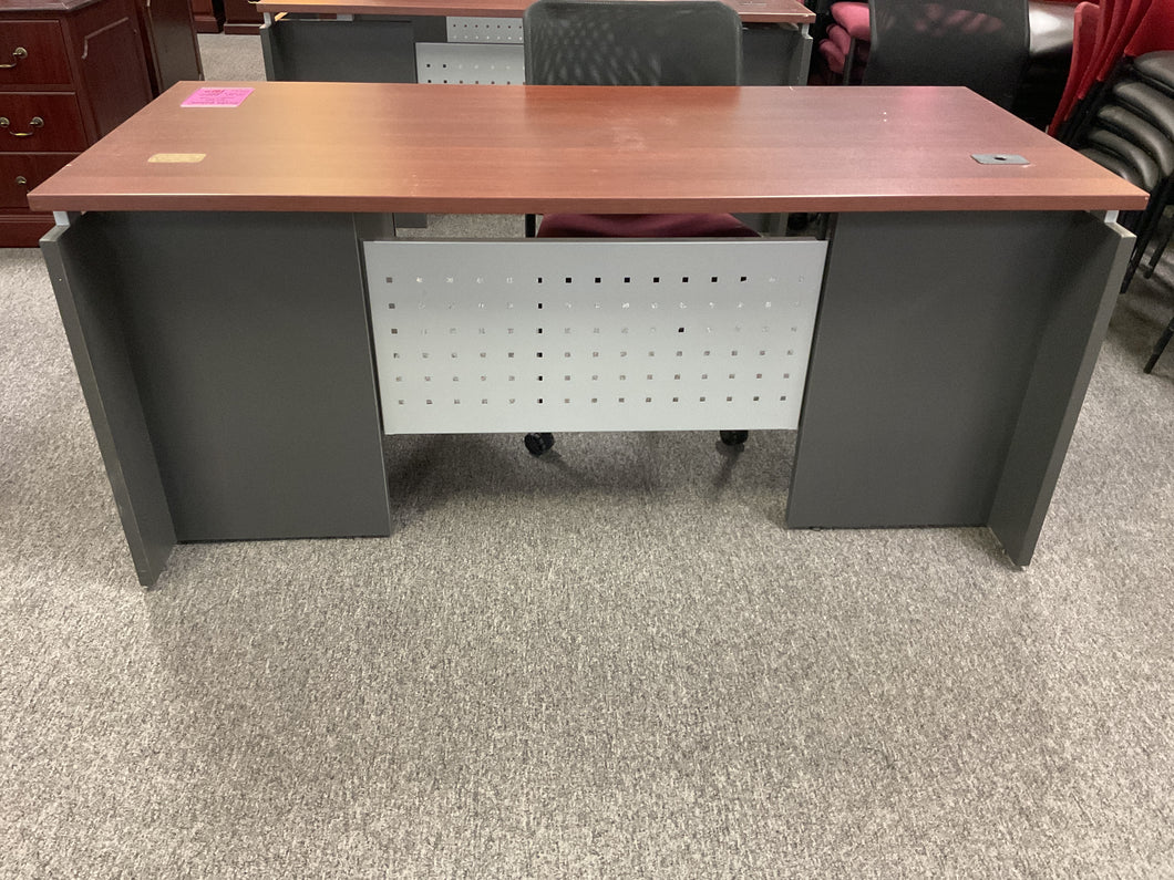 R3003 30”x 66” Mahogany/Gray Used Desk w/1 File $199.98