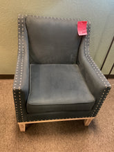 Load image into Gallery viewer, R2570 Blue Used Chair w/Silver Nail Head Trim $ 224.98