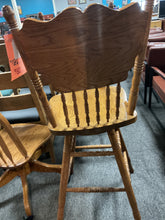 Load image into Gallery viewer, R6702 30” Oak Swivel Used Stool $125.00