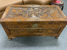 Load image into Gallery viewer, R606 20”x 41” Carved Used Storage Chest $399.98 - 1 Only!