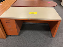 Load image into Gallery viewer, R21 30”x 60” Orange/Tan Used Desk w/1 File $80.00