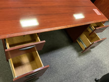 Load image into Gallery viewer, R7007 36”x 72” Cherry Bowfront Used Desk w/2 Files $299.98 - 1 Only