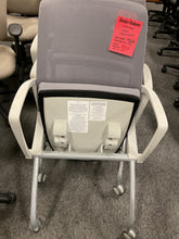 Load image into Gallery viewer, R774 AMQ Gray Mesh back wFlip Up Seat Used Chair w/Casters $39.98
